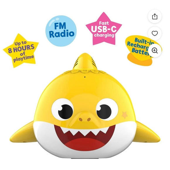 Baby Shark Other - NEW Baby Shark Floating Waterproof LED Wireless Bluetooth Portable Speaker